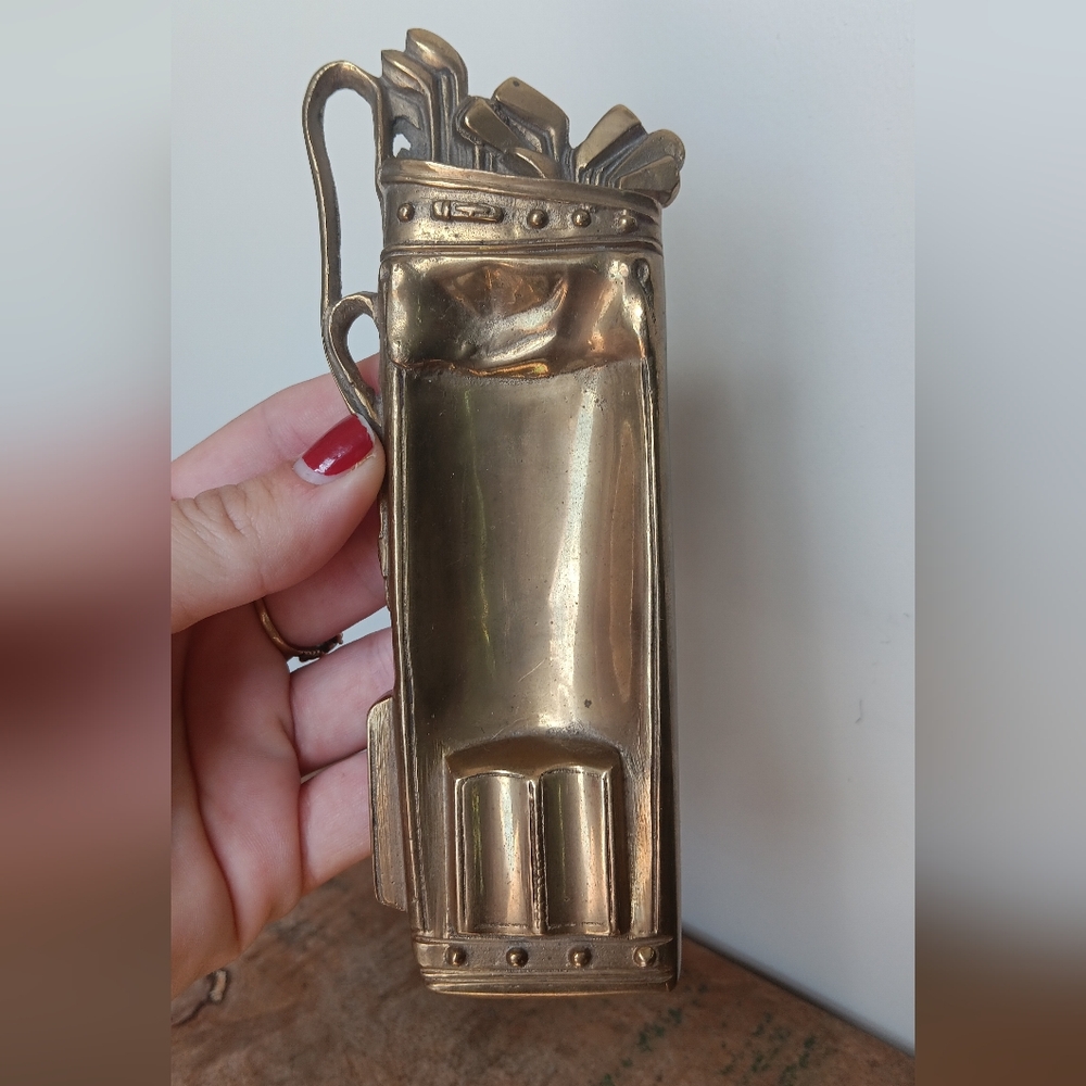 Vintage Brass Golf Club Pen Holder
